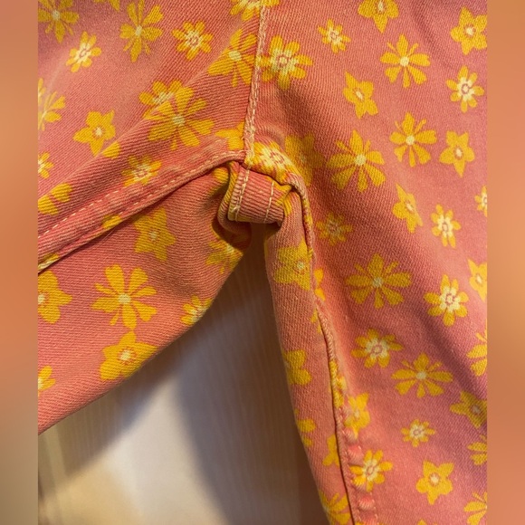 Zara Pink&Yellow Floral Jeans Size 6 - Picture 8 of 8